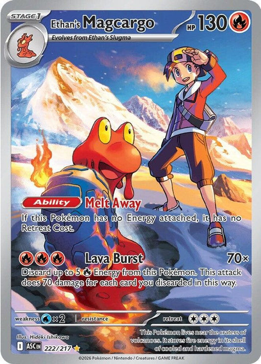 Ethan's Magcargo 222/217 Illustration Rare Ascended Heroes Pokemon Holo NM