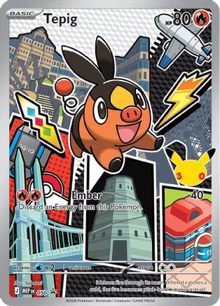 Tepig 050 Promo ME: Mega Evolution Promo Pokemon Holo Near Mint