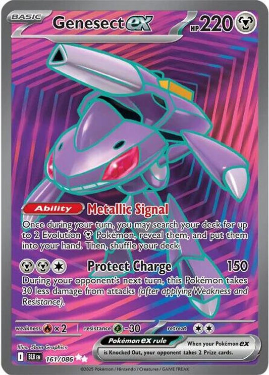 Genesect ex 161/086 Holo Ultra Rare Black Bolt Pokemon Near Mint
