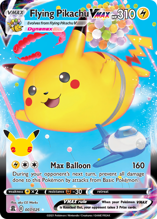 Flying Pikachu VMAX 007/025 Holo VMAX Rare Celebrations Pokemon Near Mint