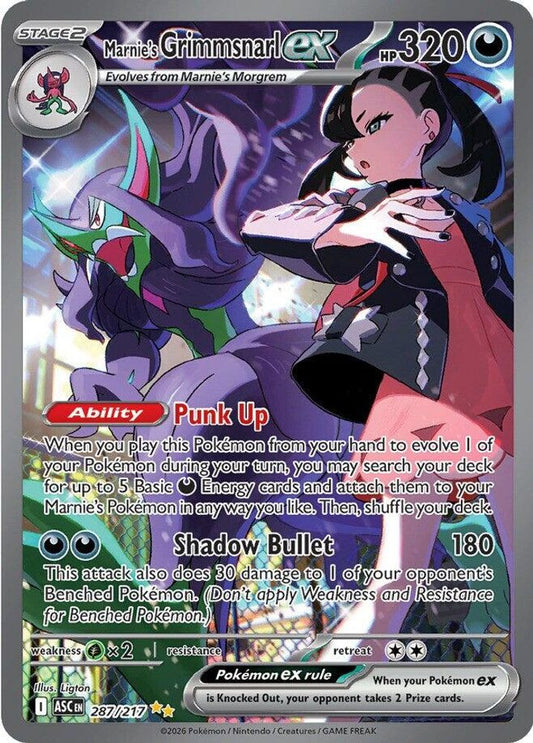 Marnie's Grimmsnarl ex 287/217 Ascended Heroes Pokemon Holo NM
