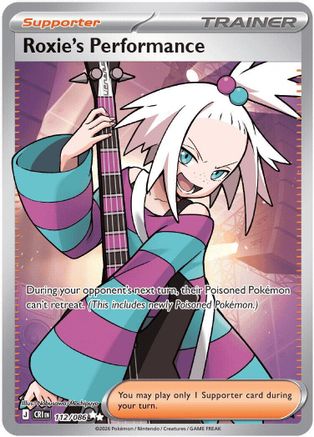 Roxie's Performance 112/086 Ultra Rare Chaos Rising Pokemon Holo Near Mint