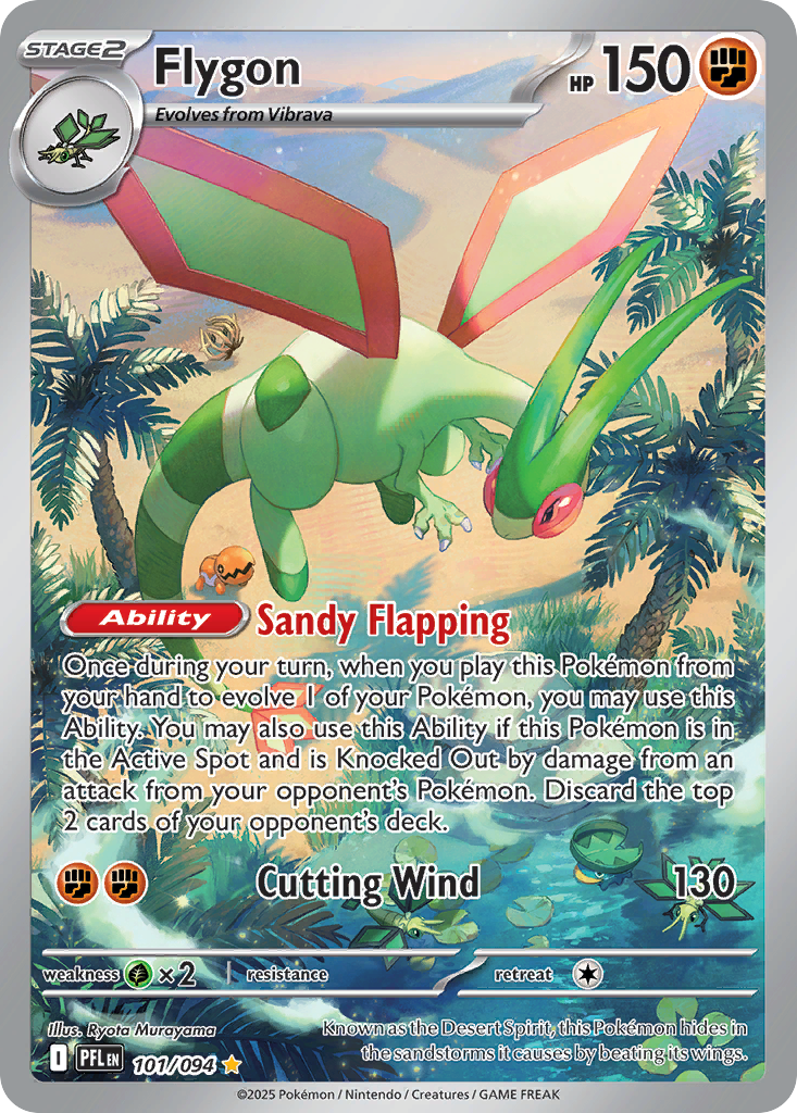 Flygon 101/094 Illustration Rare Phantasmal Flames Pokemon Holo Near Mint