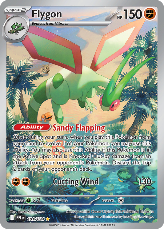 Flygon 101/094 Illustration Rare Phantasmal Flames Pokemon Holo Near Mint