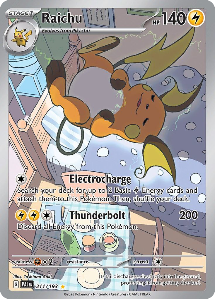 Raichu 211/193 Illustration Rare Paldea Evolved Pokemon Holo Near Mint