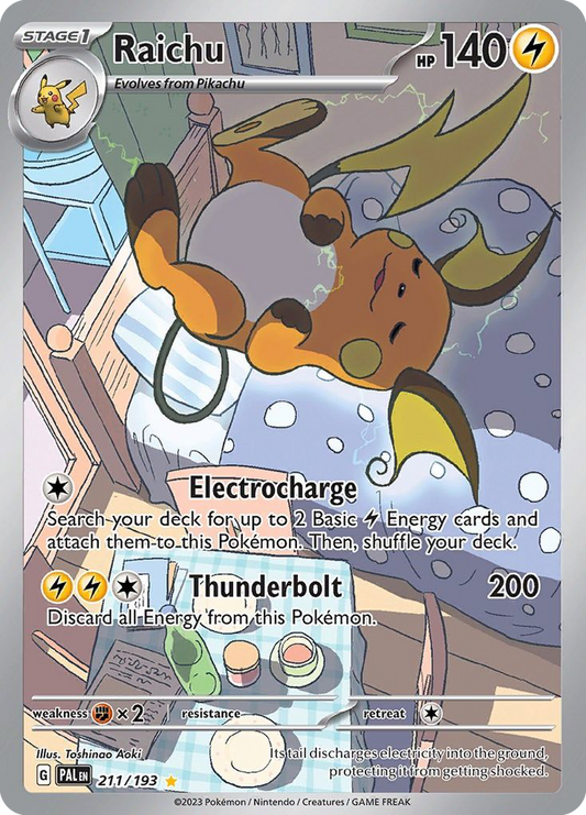 Raichu 211/193 Illustration Rare Paldea Evolved Pokemon Holo Near Mint