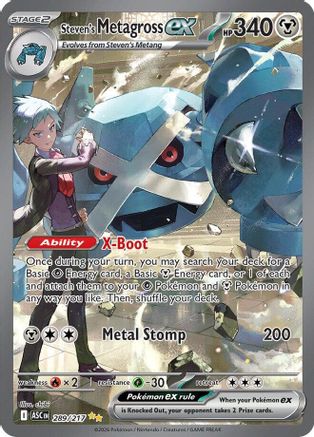 Steven's Metagross ex 289/217 Ascended Heroes Pokemon Holo NM