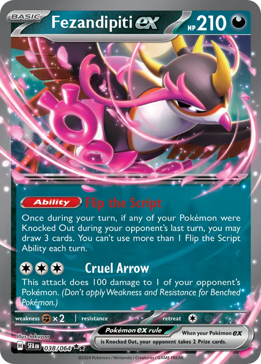 Fezandipiti ex 038/064 Double Rare Shrouded Fable Pokemon Near Mint