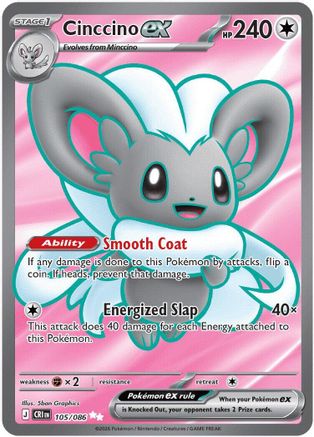 Cinccino ex 105/086 Ultra Rare Chaos Rising Pokemon Holo Near Mint
