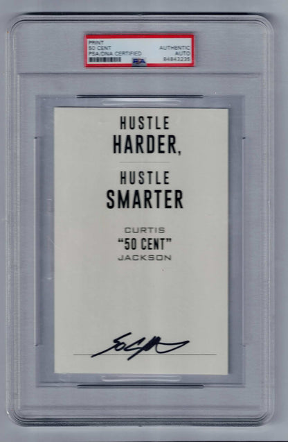 50 Cent Signed Autographed Hustle Harder Book page RAP RARE PSA authentic