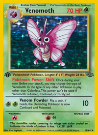 Venomoth 13/64 Holo Rare Jungle Pokemon Near Mint