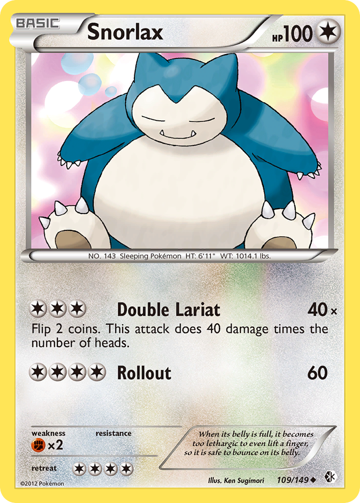 Snorlax 109/149 Uncommon Boundaries Crossed Pokemon Near Mint