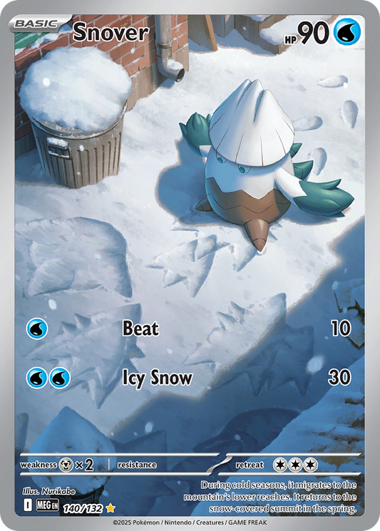 Snover 140/132 Illustration Rare Mega Evolution Pokemon Holo Near Mint