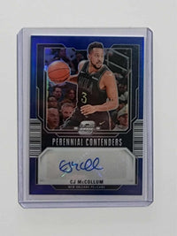2023 Panini Contenders Optic Perennial Blue Prizm /75 CJ McCollum #PA-CJM Auto