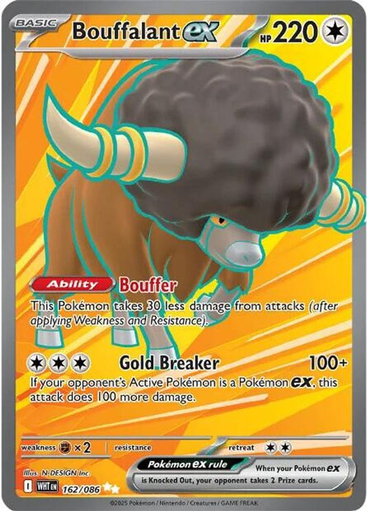 Bouffalant ex 162/086 Holo Ultra Rare White Flare Pokemon Near Mint