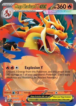 Mega Charizard Y ex 022/217 Double Rare Ascended Heroes Pokemon Near Mint
