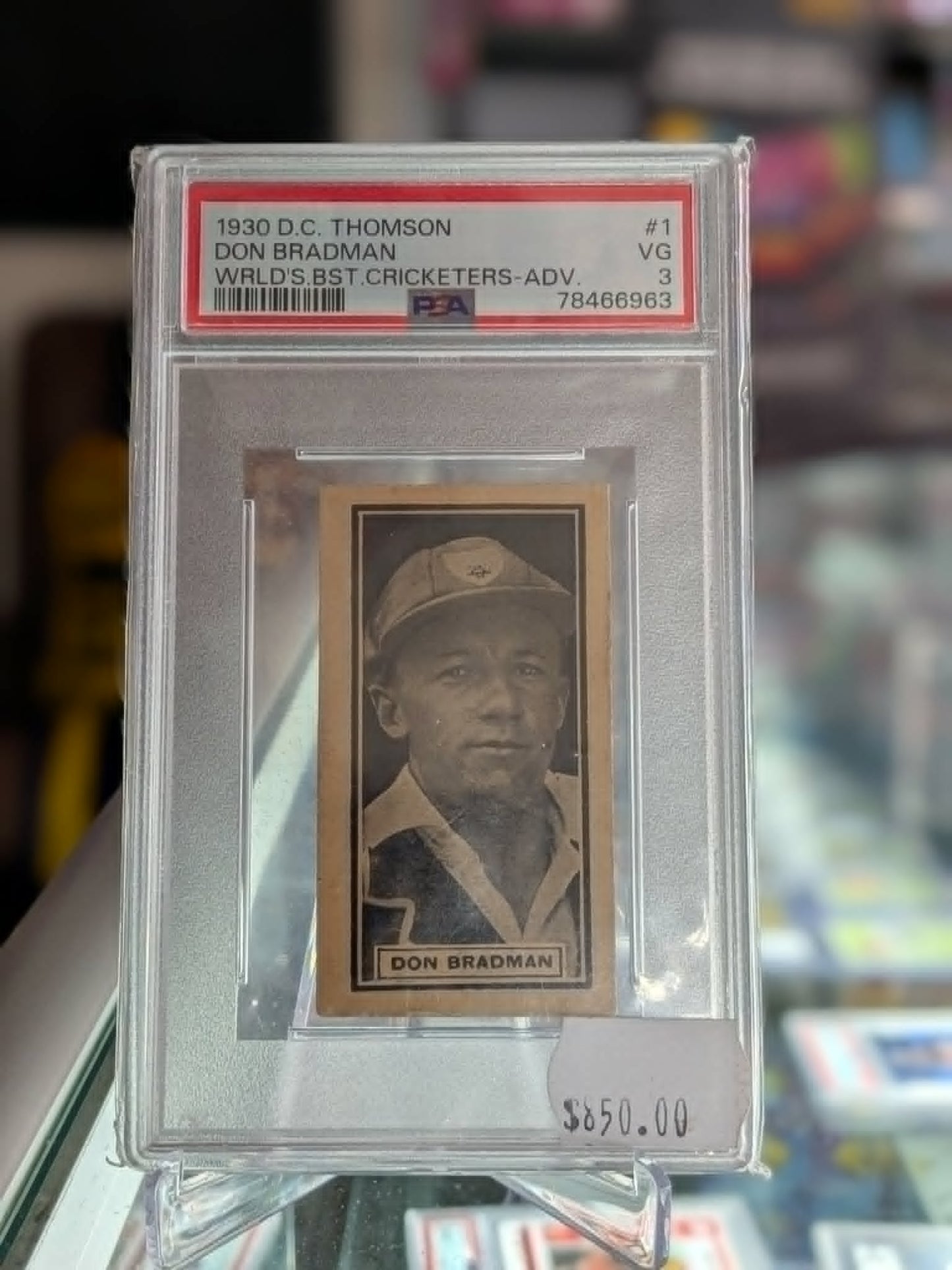 1930 D.C. Thomson The World's Best Cricketers Don Bradman #1 PSA 3