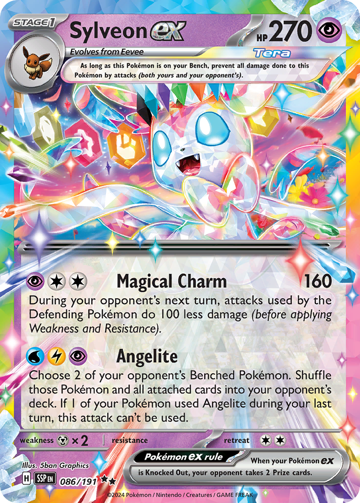 Sylveon ex 086/191 Double Rare Surging Sparks Pokemon Holo Near Mint