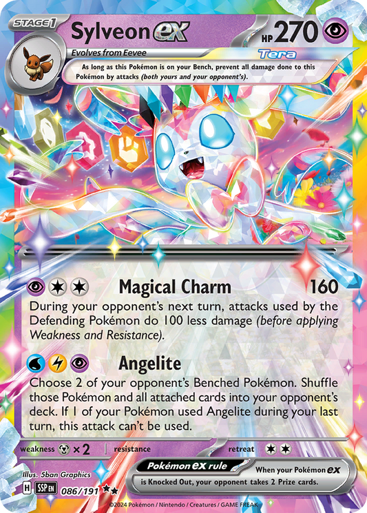 Sylveon ex 086/191 Double Rare Surging Sparks Pokemon Holo Near Mint