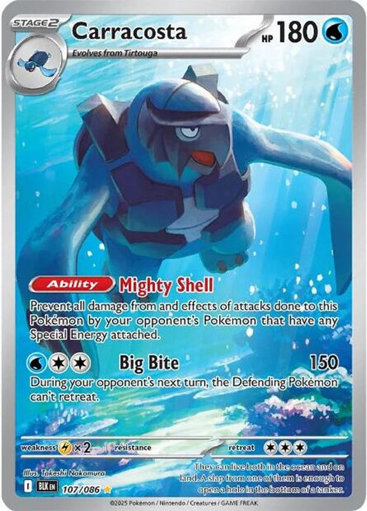 Carracosta 107/086 Holo Illustration Rare Black Bolt Pokemon Near Mint