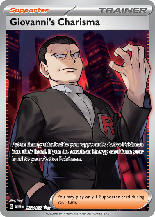 Giovanni's Charisma 197/165 Ultra Rare 151 Pokemon Holo Near Mint