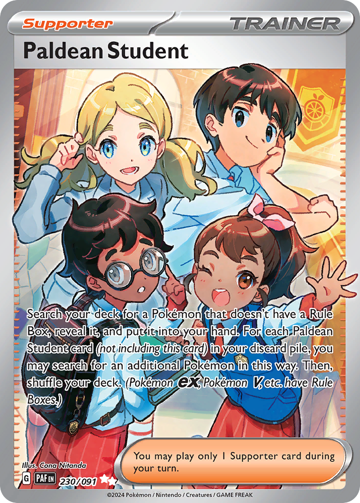 Paldean Student 230/091 Ultra Rare Paldean Fates Pokemon Near Mint
