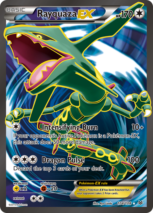 Rayquaza EX 104/108 Ultra Rare Roaring Skies Pokemon Holo Near Mint