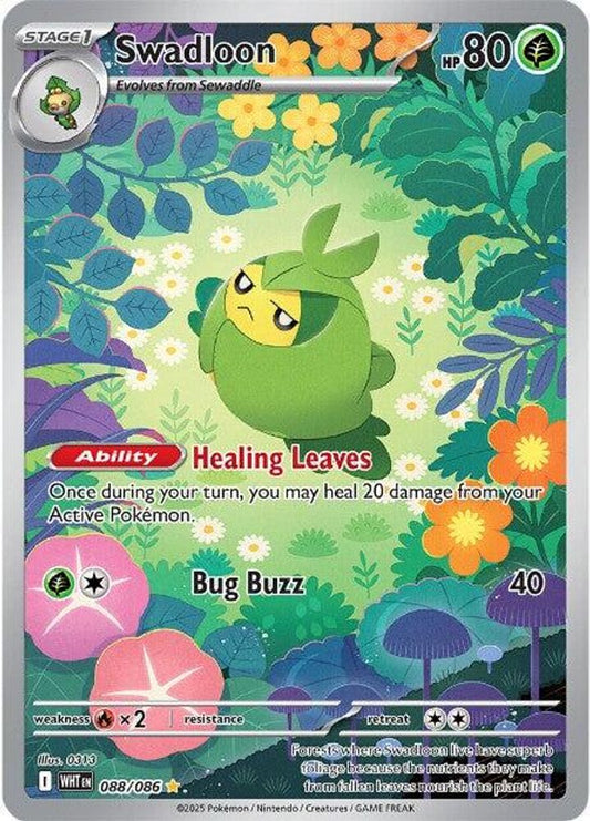 Swadloon 088/086 Illustration Rare White Flare Pokemon Holo Near Mint