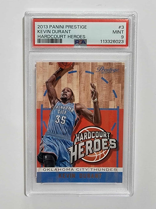 2013 Panini Prestige Kevin Durant PSA 9 #3 Hardcourt Heroes Card NEW CASE LowPop