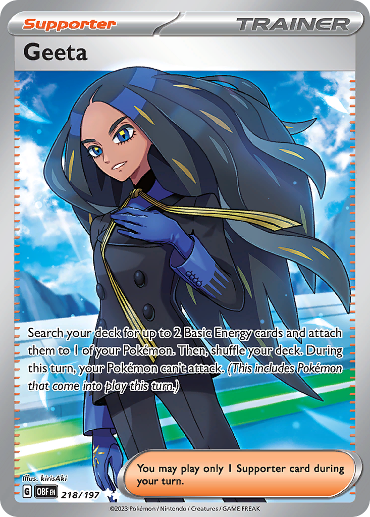 Geeta 218/197 Ultra Rare Obsidian Flames Pokemon Near Mint