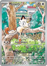 Meowth 106/094 Illustration Rare Phantasmal Flames Pokemon Near Mint