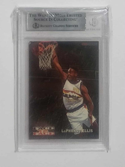 1994 hoops face to face Larry Johnston on card auto bgs authentic