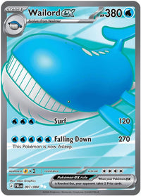 Wailord ex 097/084 Ultra Rare Pitch Black Pokemon Holo Near Mint