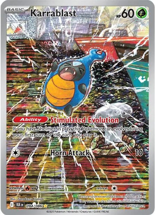 Karrablast 094/086 Holo Illustration Rare Black Bolt Pokemon Near Mint