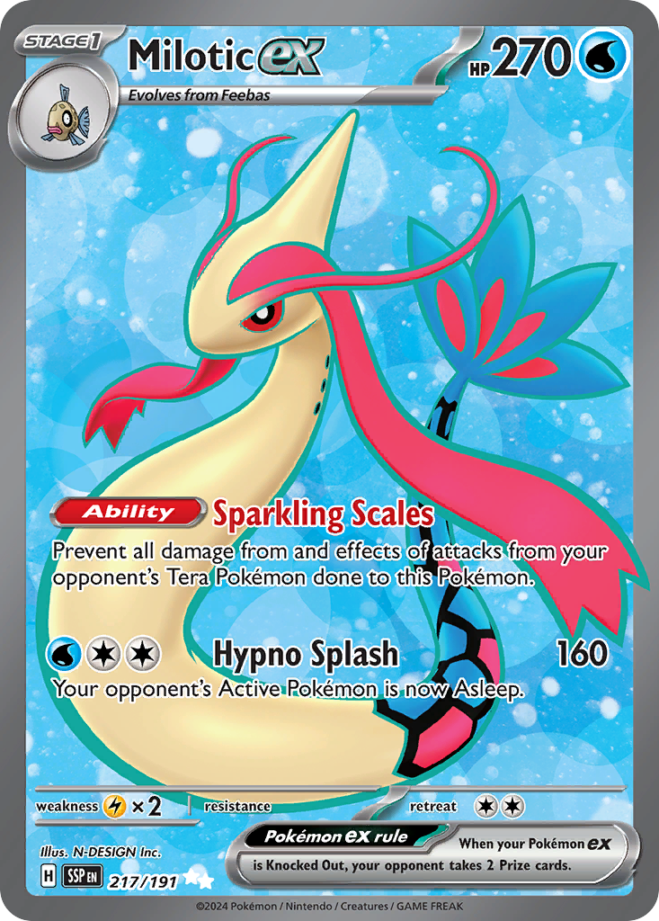 Milotic ex 217/191 Ultra Rare Surging Sparks Pokemon Holo Near Mint
