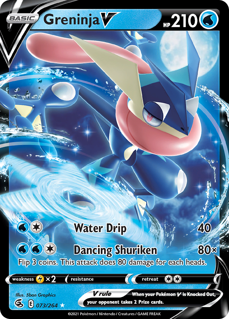 Greninja V 073/264 Holo V Rare Fusion Strike Pokemon Near Mint