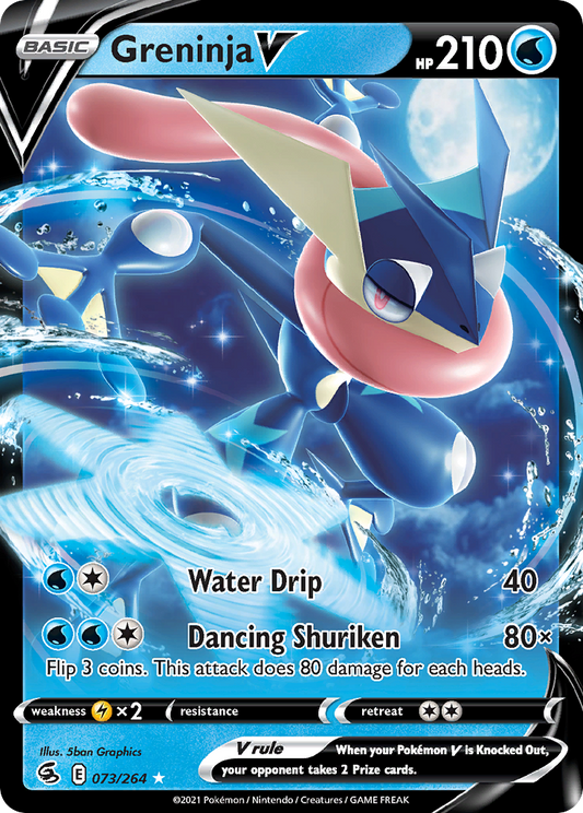 Greninja V 073/264 Holo V Rare Fusion Strike Pokemon Near Mint