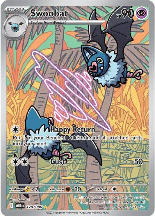Swoobat 120/086 Illustration Rare White Flare Pokemon Holo Near Mint