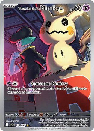 Team Rocket's Mimikyu 238/217 Illustration Rare Ascended Heroes Pokemon Holo NM