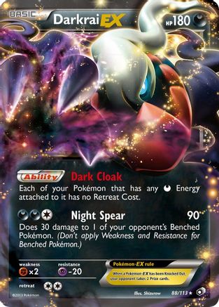 Darkrai EX 88/113 Holo Ultra Rare Legendary Treasures Pokemon Near Mint
