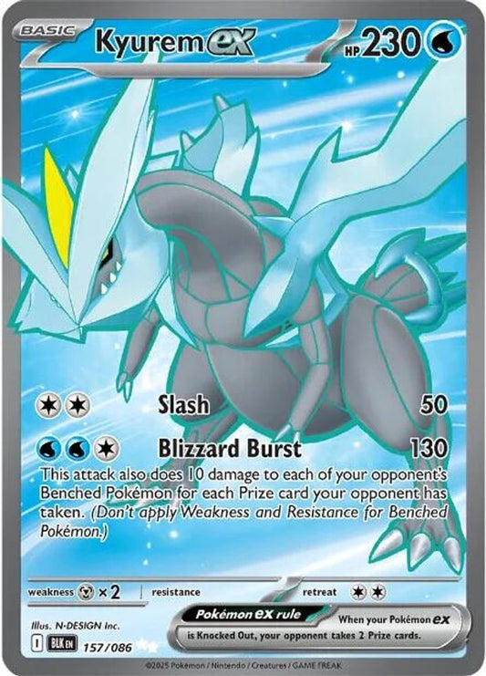 Kyurem ex 157/086 Holo Ultra Rare Black Bolt Pokemon Near Mint