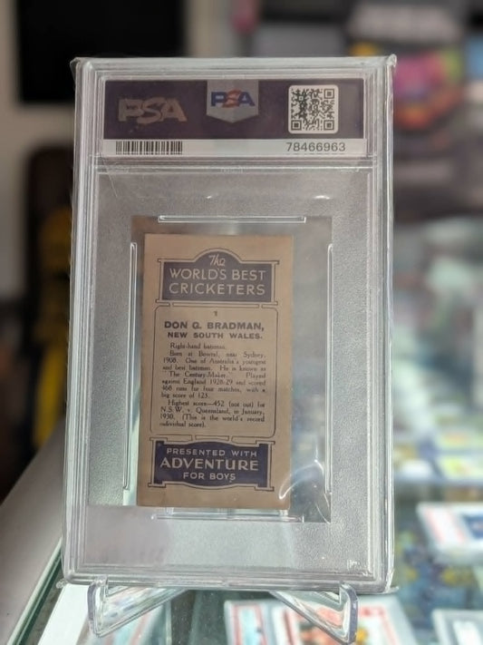 1930 D.C. Thomson The World's Best Cricketers Don Bradman #1 PSA 3