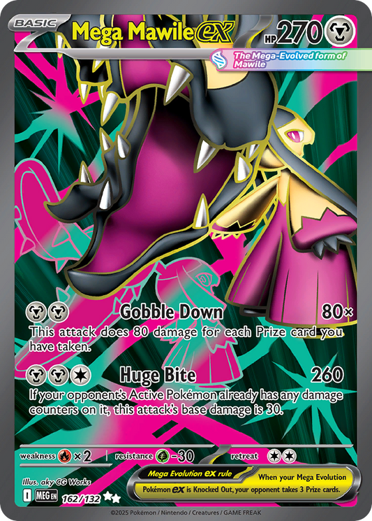 Mega Mawile ex 162/132 Ultra Rare Mega Evolution Pokemon Holo Near Mint