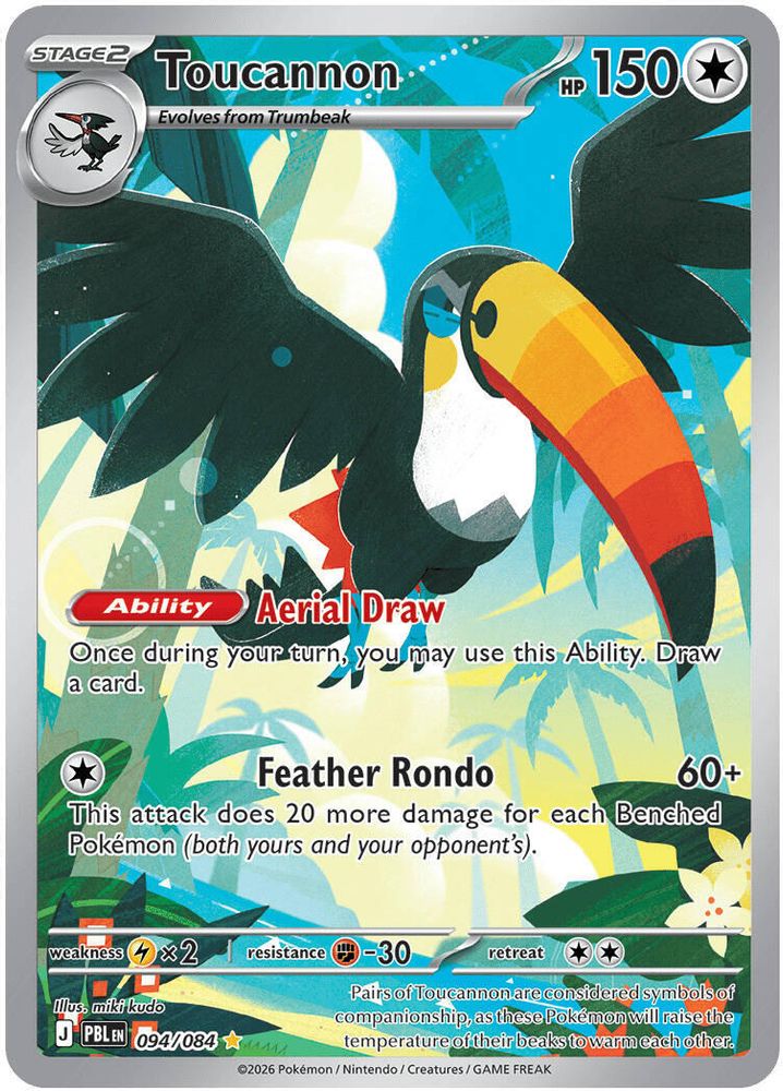 Toucannon 094/084 Illustration Rare Pitch Black Pokemon Holo Near Mint