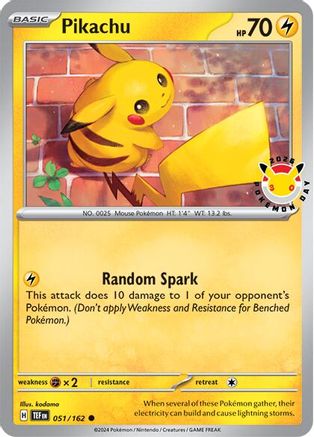Pikachu (Pokemon Day 2026) 051/162  Pokemon Holo NM