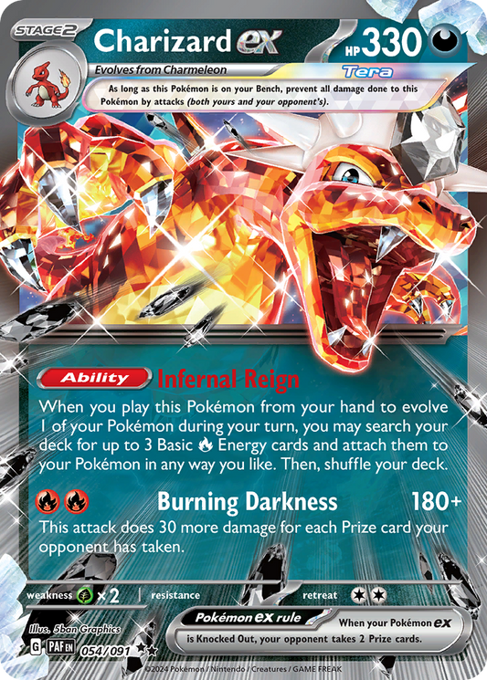 Charizard ex 054/091 Double Rare Paldean Fates Pokemon Holo Near Mint