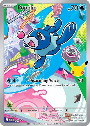 Popplio 045 Holo Promo ME: Mega Evolution Promo Pokemon Holo Near Mint