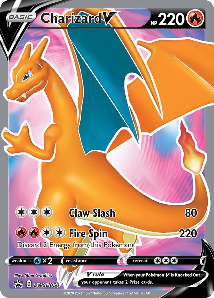 Charizard V SWSH050 Holo Promo Sword & Shield Promo Pokemon Near Mint