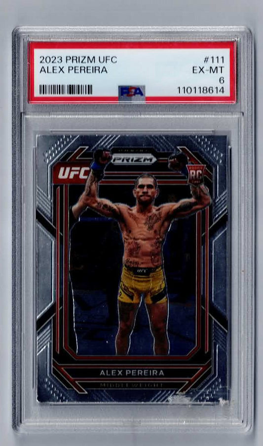 Alex Pereira Rookie Base Card 2023 Panini Prizm PSA 6