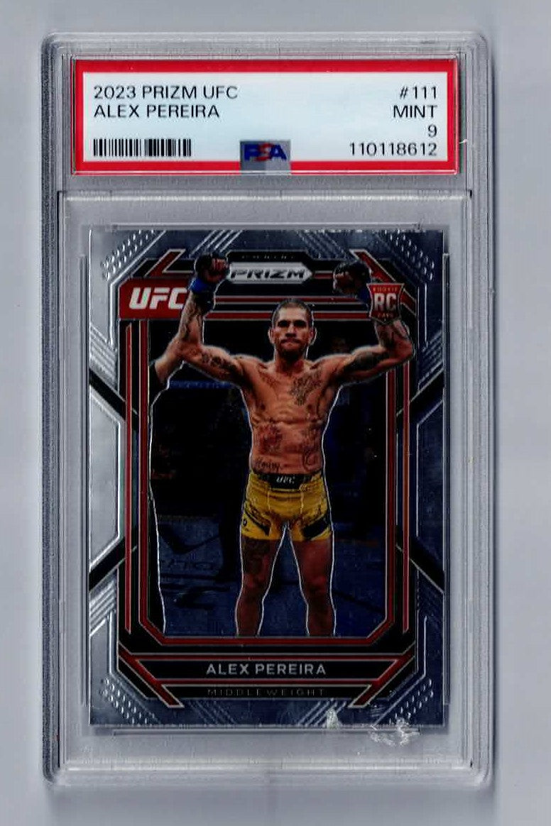 Alex Pereira Rookie Base Card 2023 Panini Prizm PSA 9